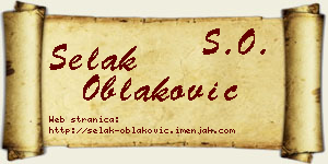 Selak Oblaković vizit kartica